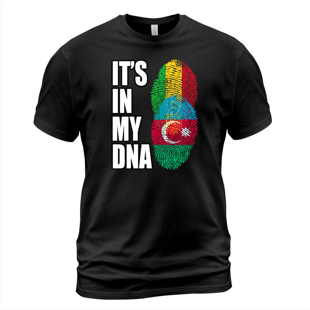 Malian And Azerbaijani Mix Heritage DNA Flag T-Shirt Unisex