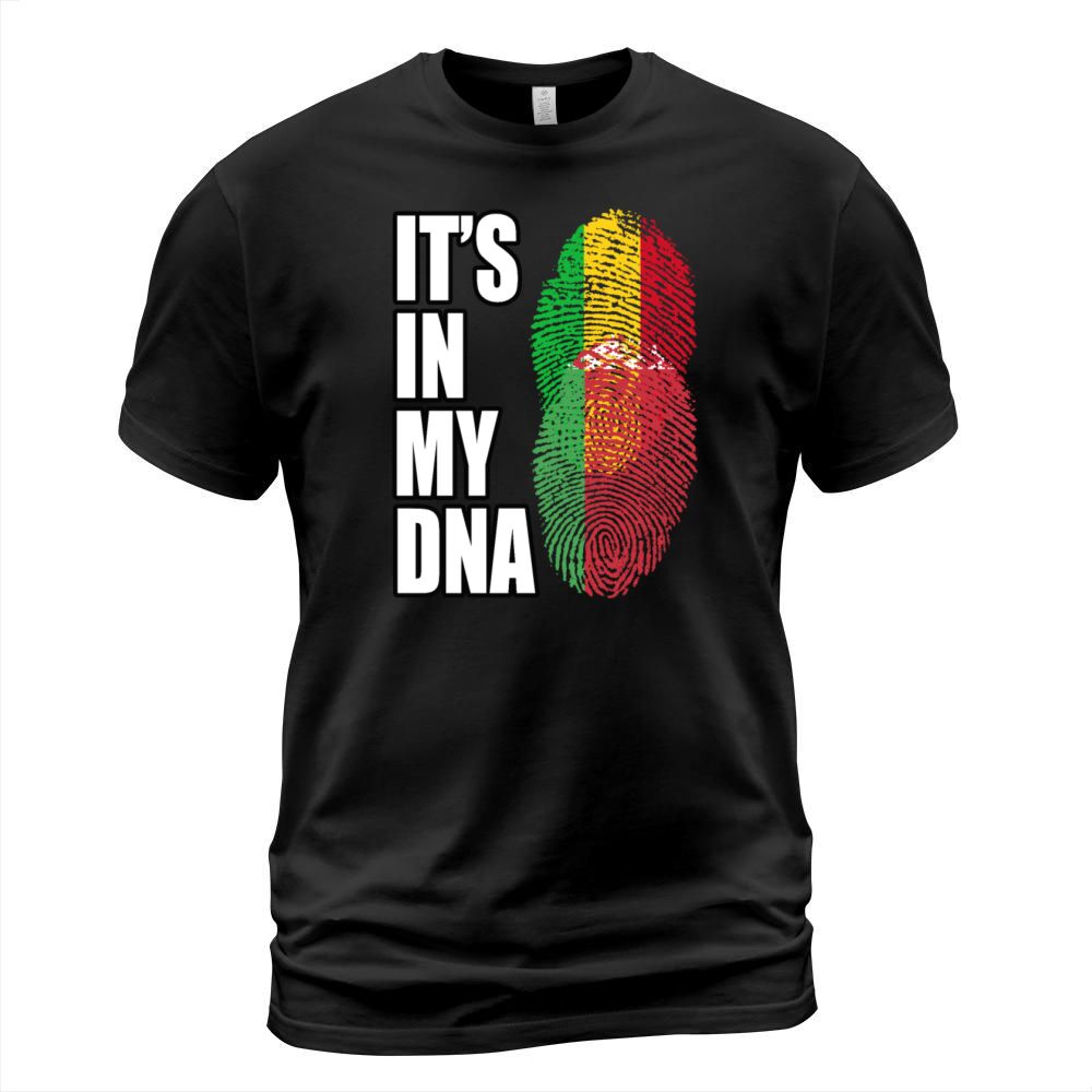 Malian And Belarusian Mix Heritage DNA Flag T-Shirt Unisex