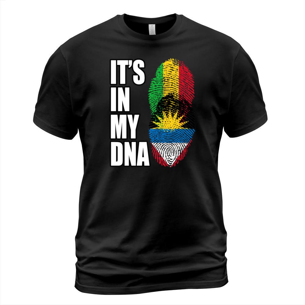 Malian And Antiguan Mix Heritage DNA Flag T-Shirt Unisex