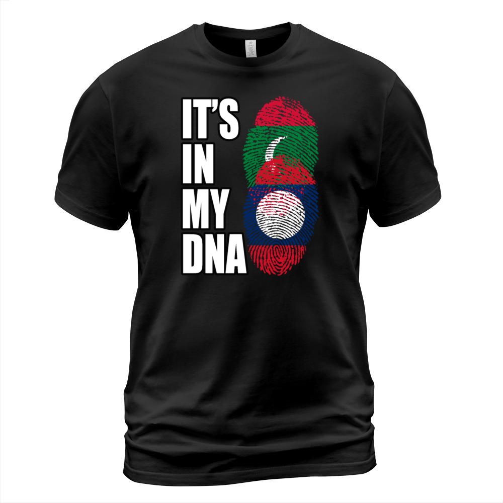 Maldivian And Laotian Mix Heritage DNA Flag T-Shirt Unisex