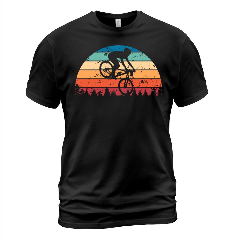 Retro Mountain biking Sunset Vintage mtb Sunrise T-Shirt Unisex