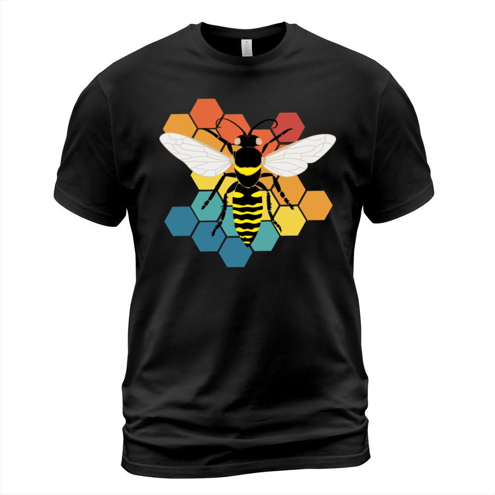 Bee Honeybee Honeycomb Beekeeper Retro Vintage T-Shirt Unisex
