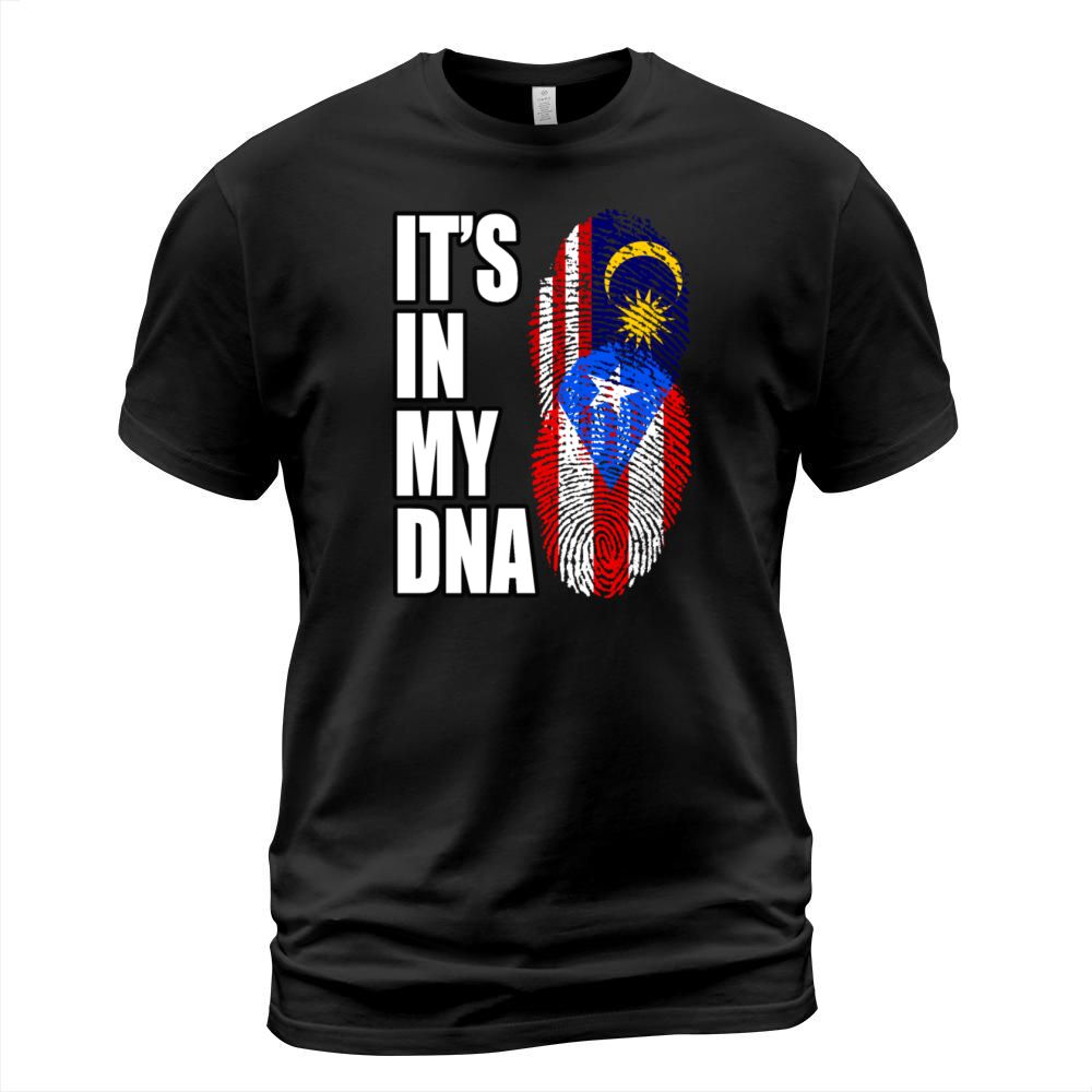 Malaysian And Puerto Rican Mix Heritage DNA Flag T-Shirt Unisex