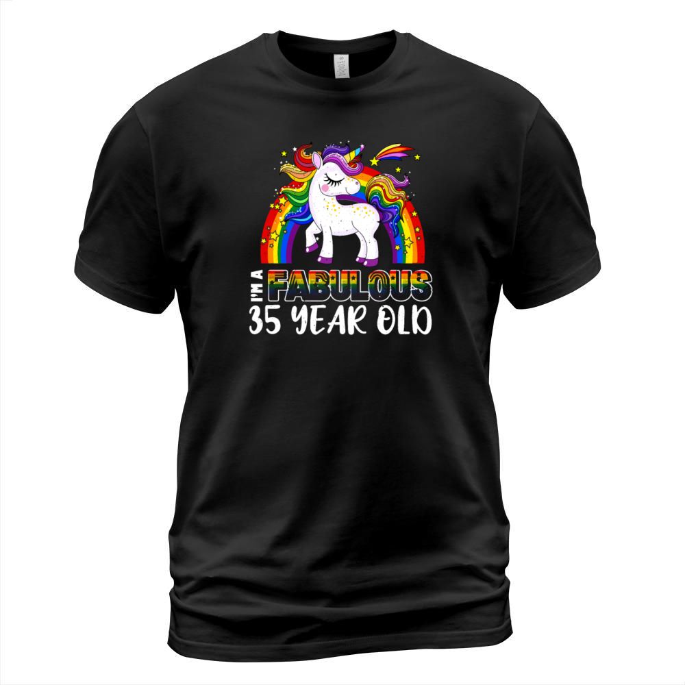 Unicorn Age 35 Years Gay Pride LGBT Pride Month T-Shirt Unisex