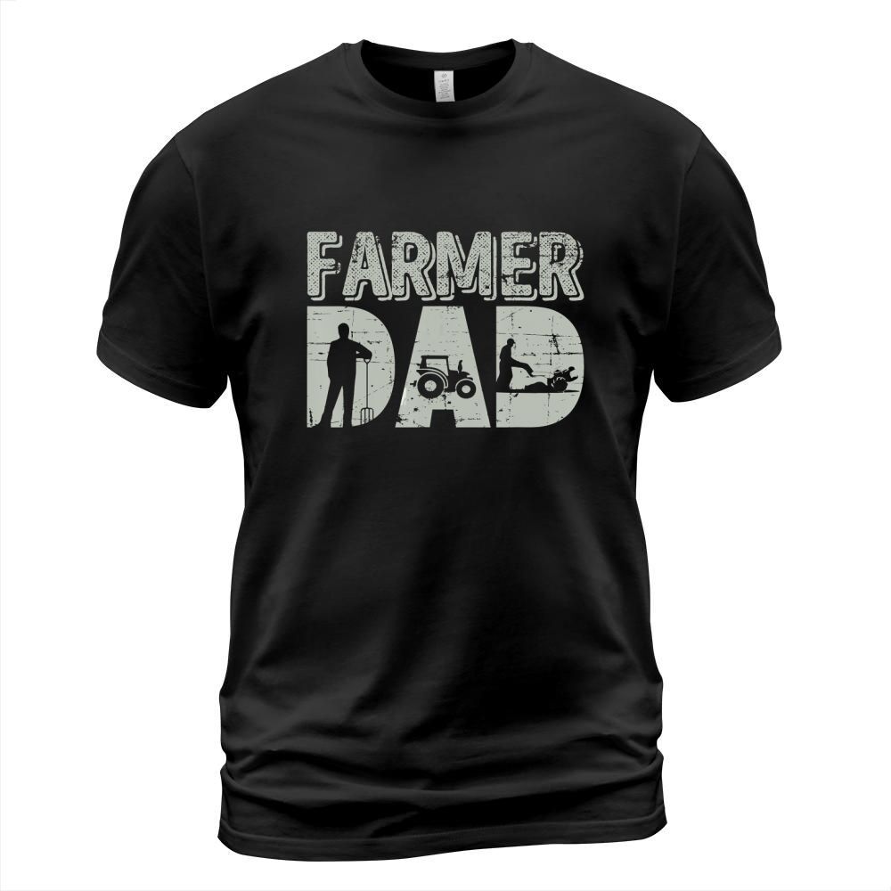 Mens Farmer Dad Shirt Farm Farming Fathers Day Gift Tractor T-Shirt Unisex