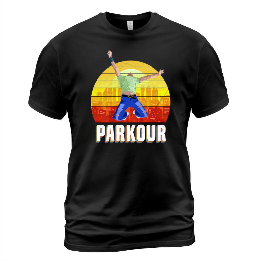 Retro Vintage Parkour Traceur Backflips T-Shirt Unisex