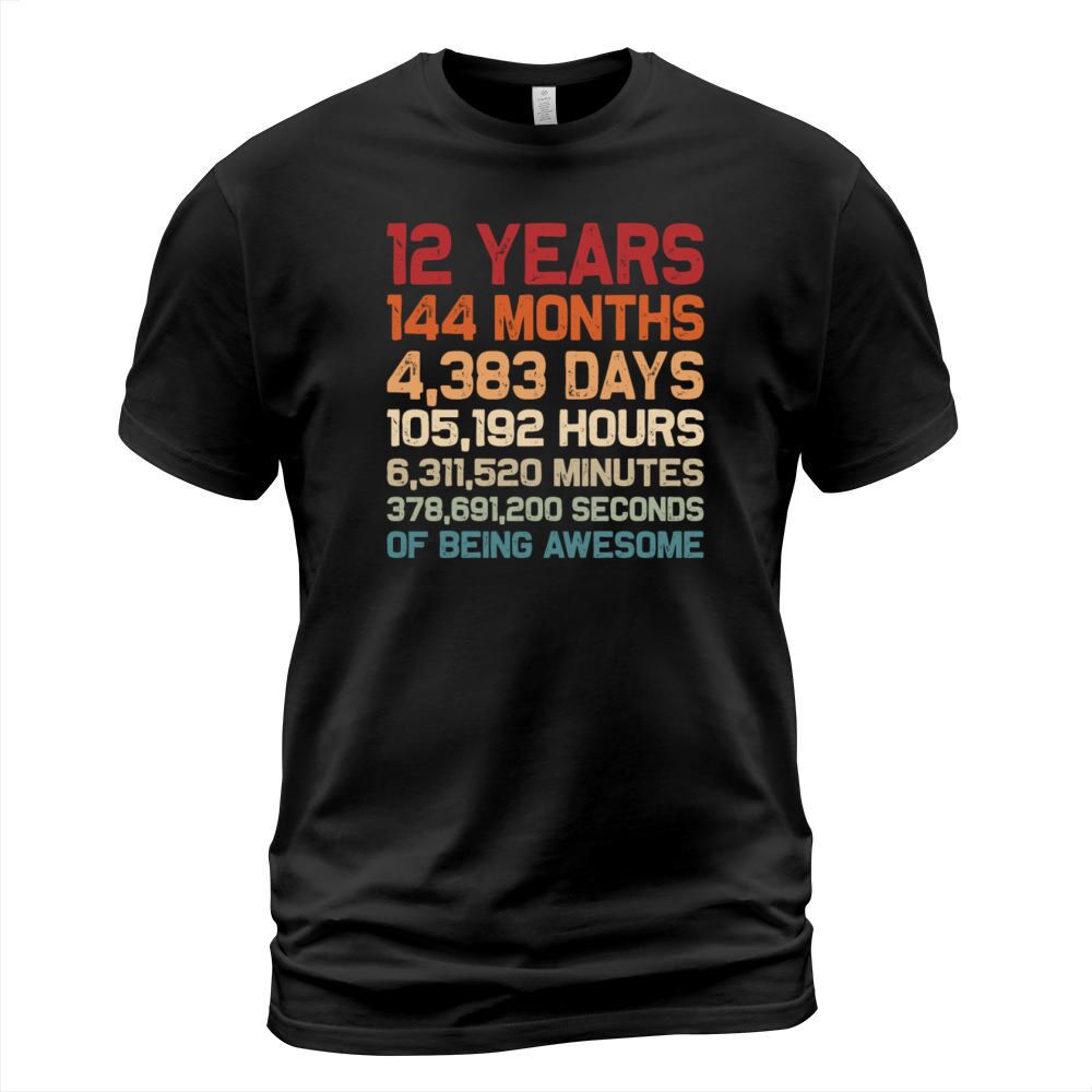 12 Years of Being Awesome Vintage 12th Birthday T-Shirt Unisex