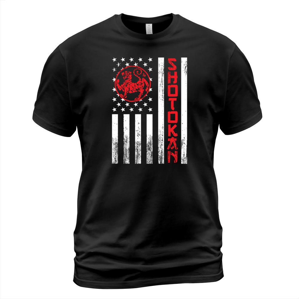 Shotokan Vintage American Flag Patriotic Karate T-Shirt Unisex