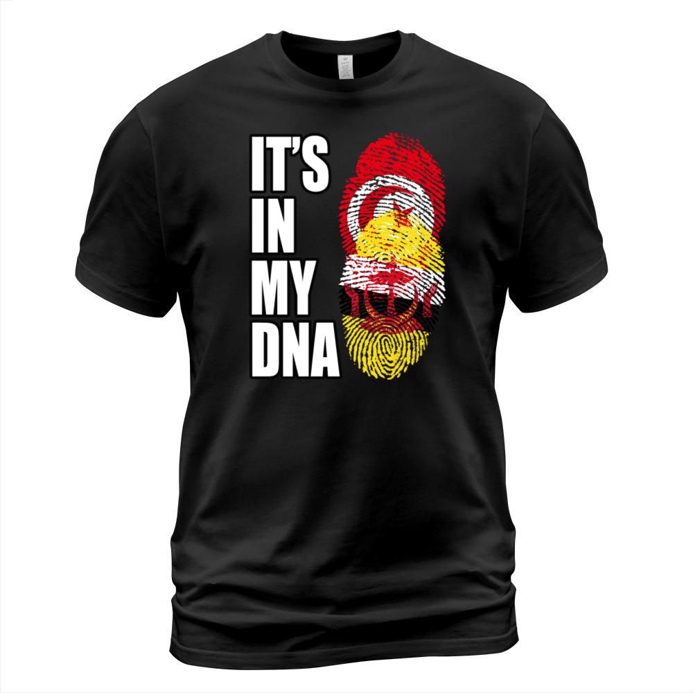 Tunisian And Bruneian Mix Heritage DNA Flag T-Shirt Unisex