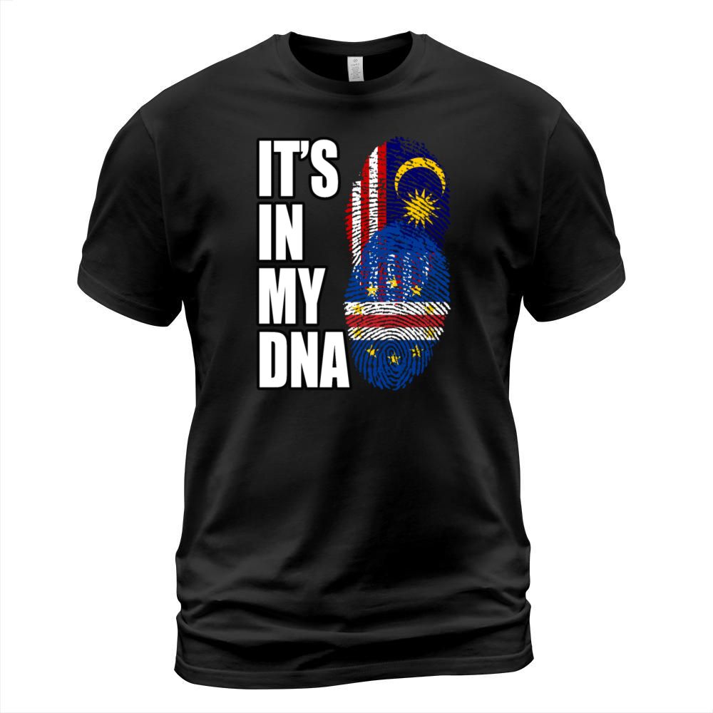 Malaysian And Cabo Verdean Mix Heritage DNA Flag T-Shirt Unisex