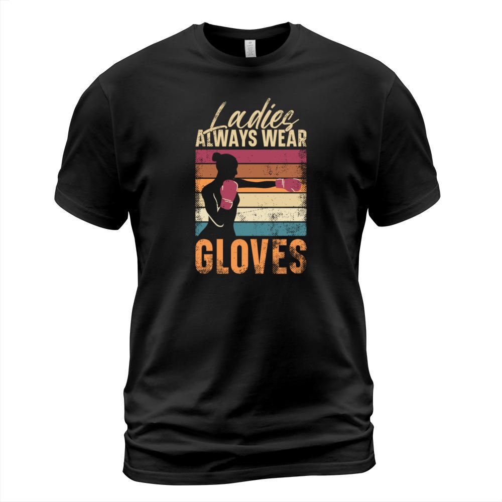 Boxing Girl Vintage Retro Ladies T-Shirt Unisex