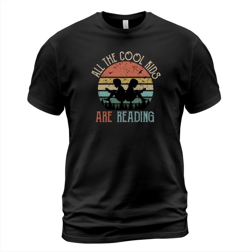 All The Cool Kids Are Reading Vintage Teacher T-Shirt Unisex