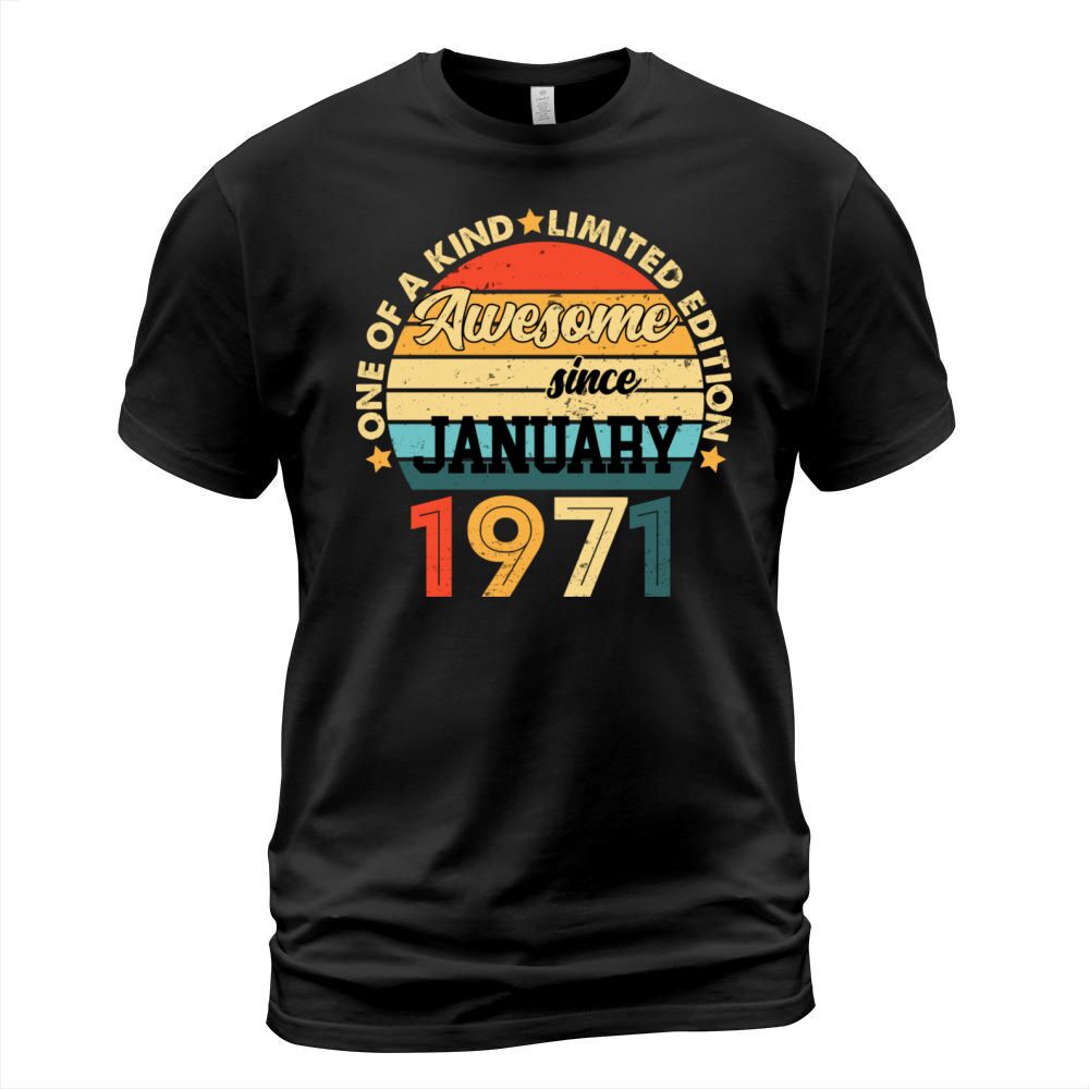 January 1971 Vintage Birthday T-Shirt Unisex