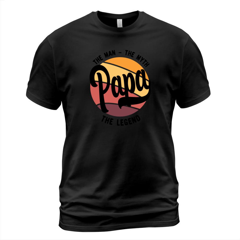 Papa The Man The Myth The Legend 1 black T-Shirt Unisex