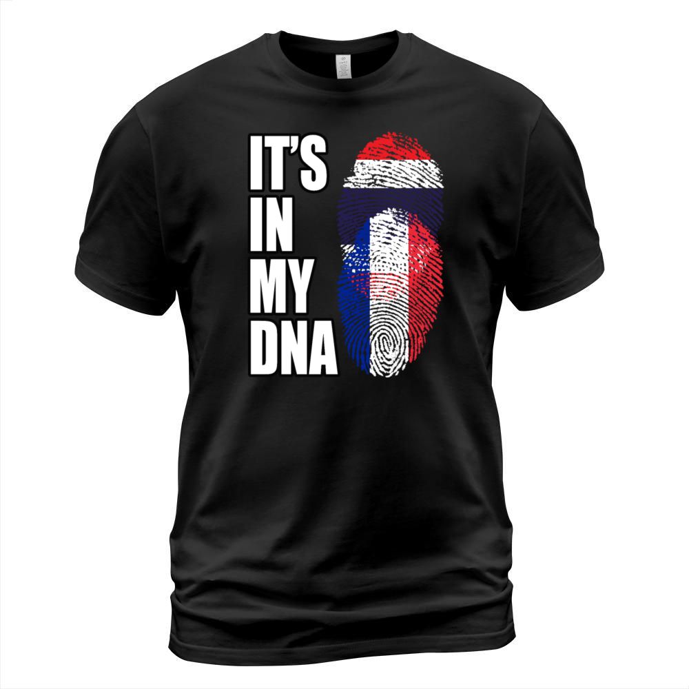 Thai And French Vintage Heritage DNA Flag T-Shirt Unisex