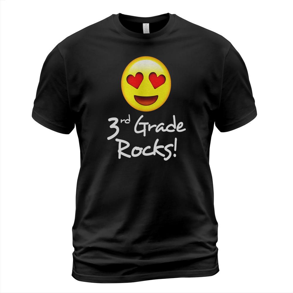 Third Grade Rocks Emoji Shirt Funny 3rd Graders &amp;amp;amp; Teachers T-Shirt Unisex