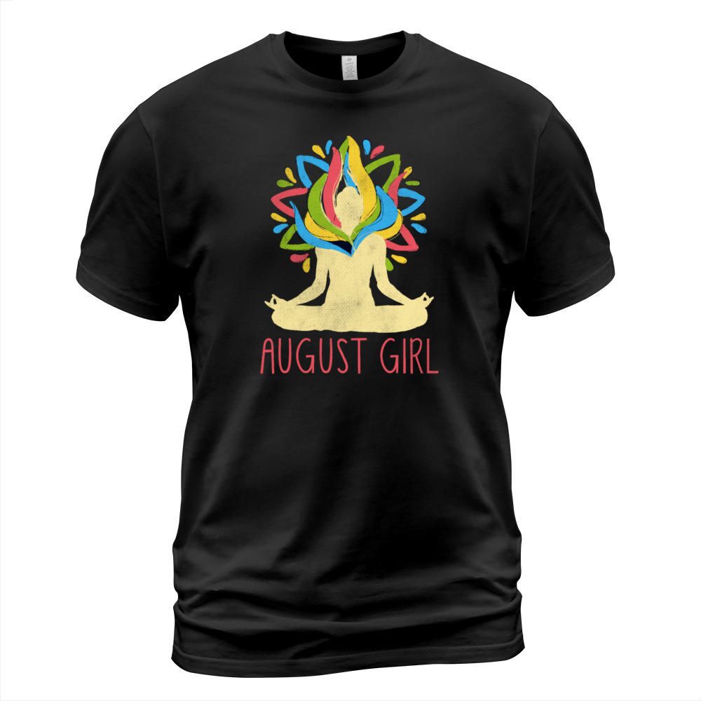 Yoga Mandala Meditation Birth Born Month August T-Shirt Unisex