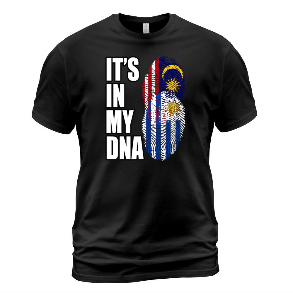 Malaysian And Uruguayan Mix Heritage DNA Flag T-Shirt Unisex