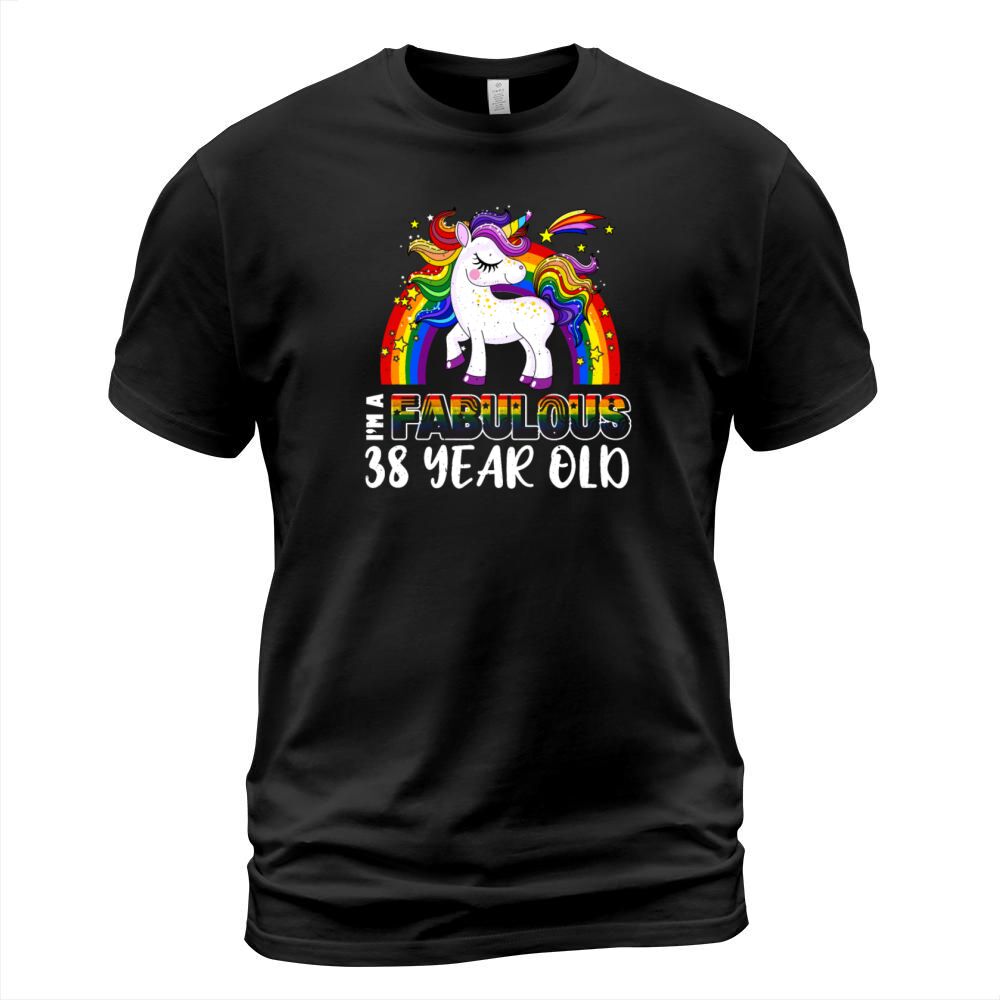 Unicorn Age 38 Years Gay Pride LGBT Pride Month T-Shirt Unisex