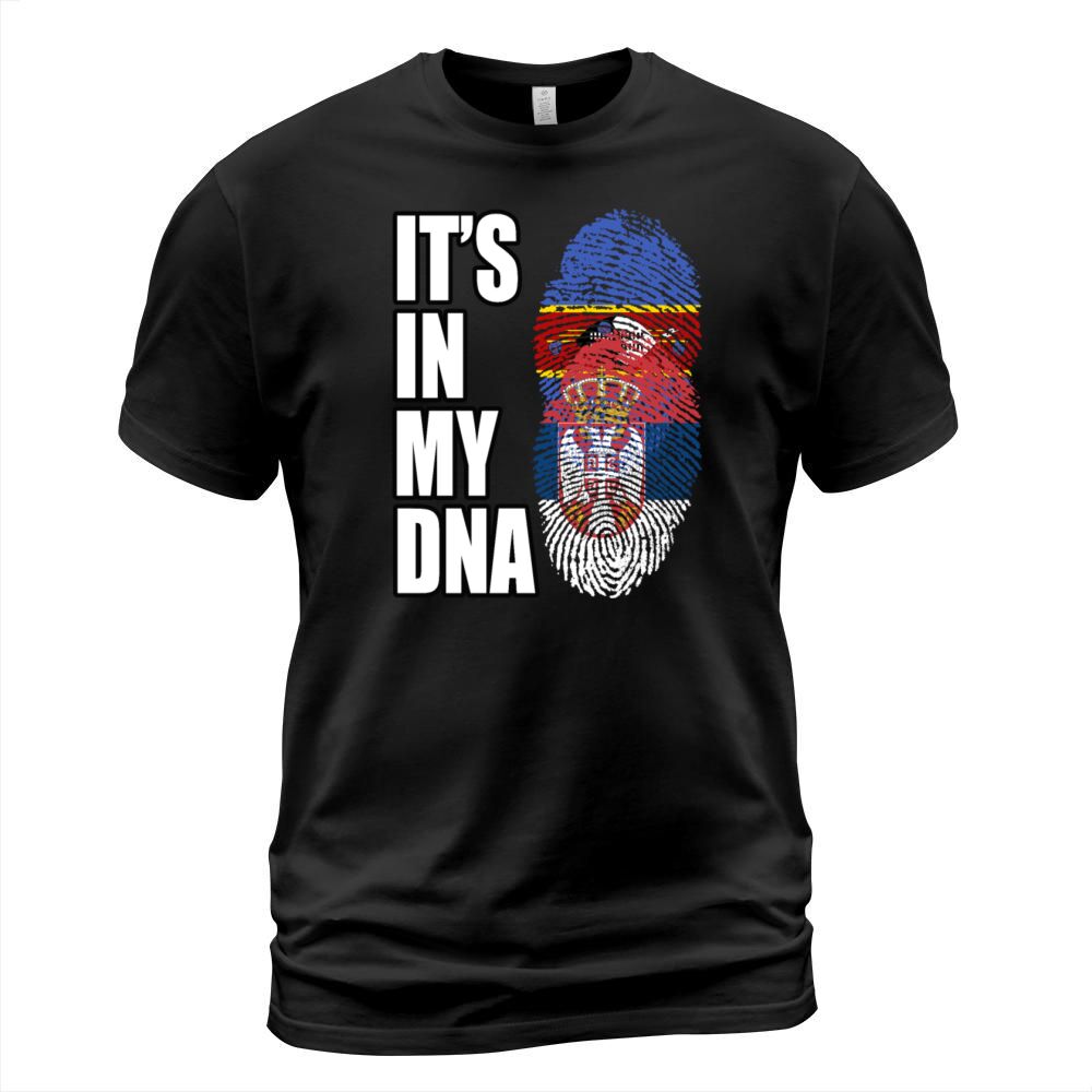 Swazi And Serbian Vintage Heritage DNA Flag T-Shirt Unisex