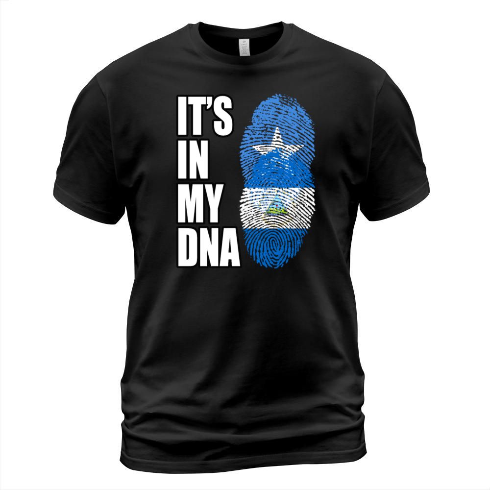 Somali And Nicaraguan Vintage Heritage DNA Flag T-Shirt Unisex