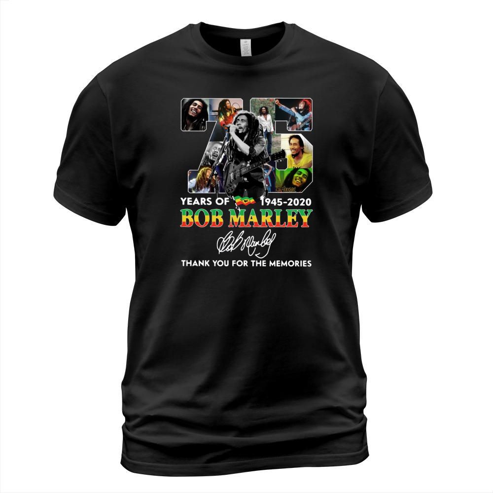 75 Years Of Bob Marley Thank You For The Memories Signature shirt T-Shirt Unisex