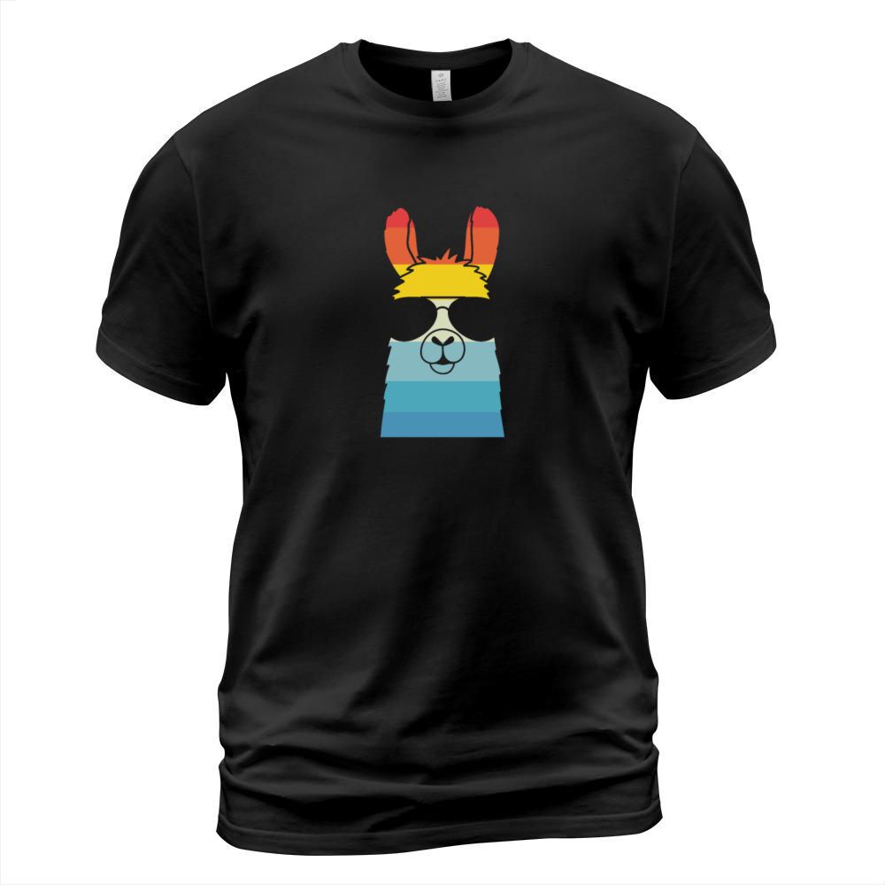Llama Sunglasses Retro Vintage T-Shirt Unisex