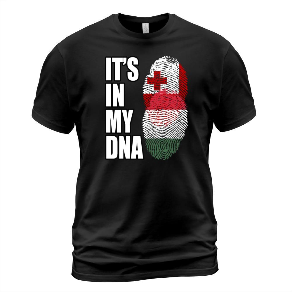 Tongan And Hungarian Mix Heritage DNA Flag T-Shirt Unisex