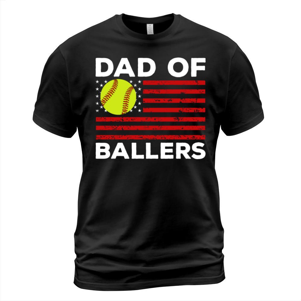 Dad of Ballers Football Lovers Retro Vintage T-Shirt Unisex