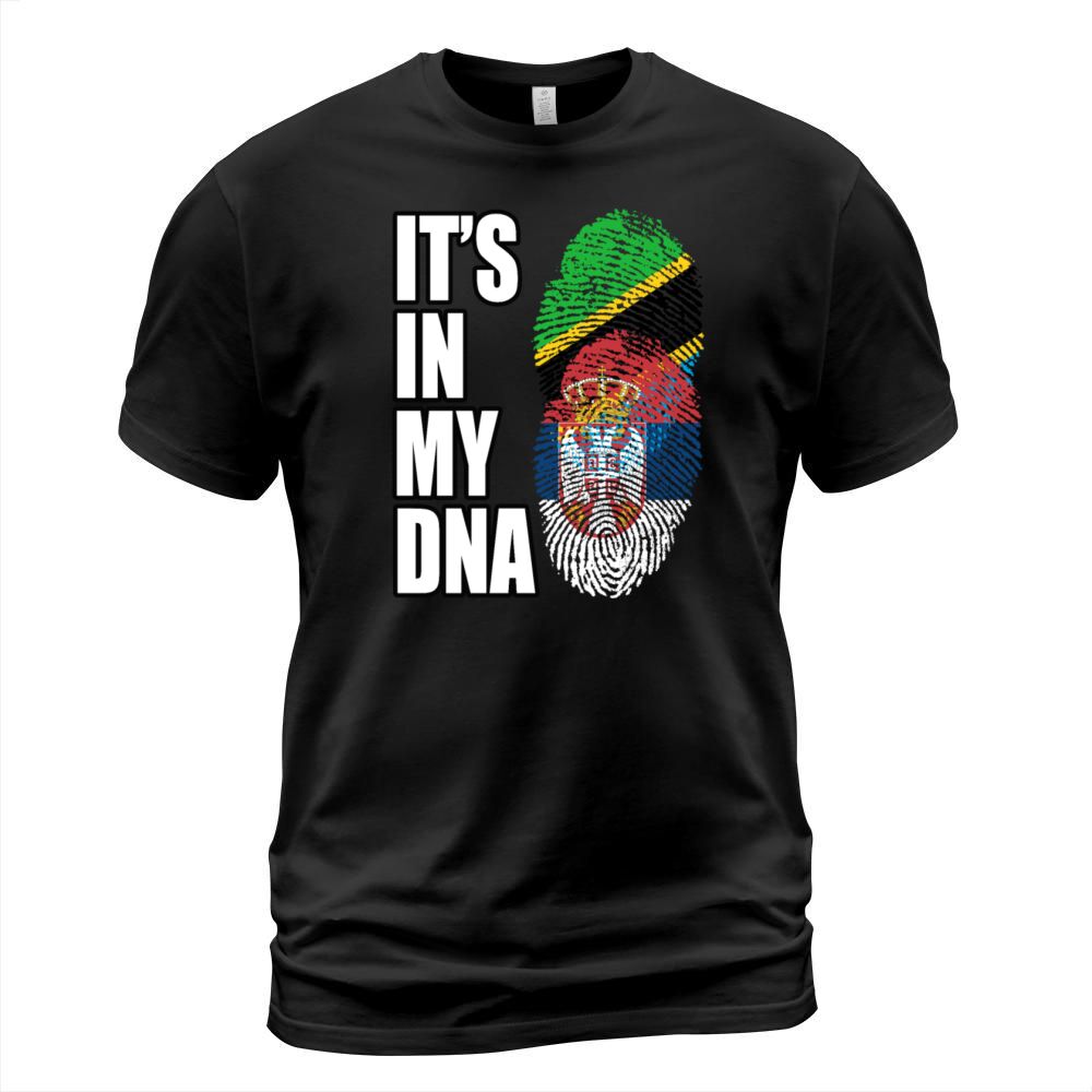 Tanzanian And Serbian Vintage Heritage DNA Flag T-Shirt Unisex