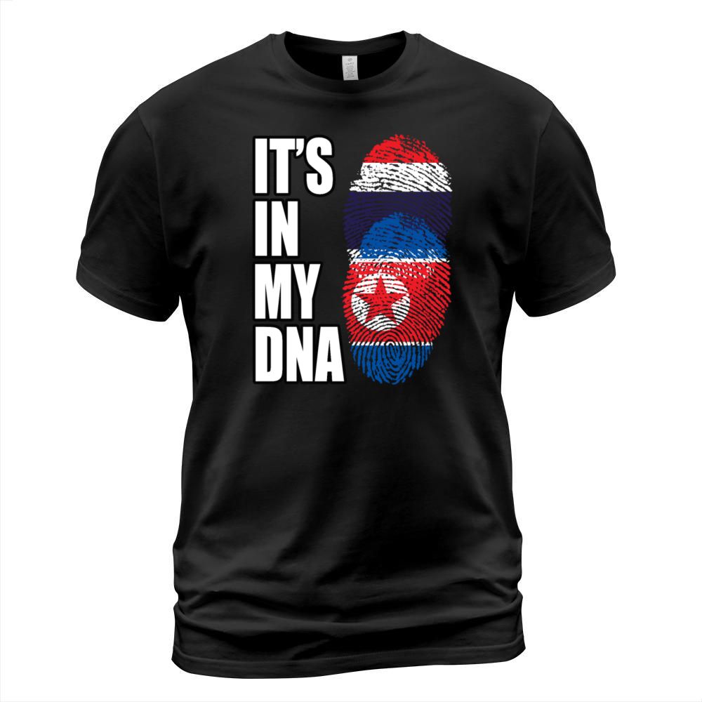 Thai And North Korean Vintage Heritage DNA Flag T-Shirt Unisex