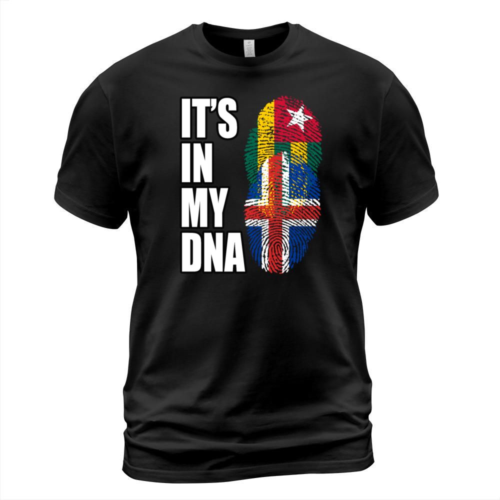 Togolese And Icelandic Mix Heritage DNA Flag T-Shirt Unisex