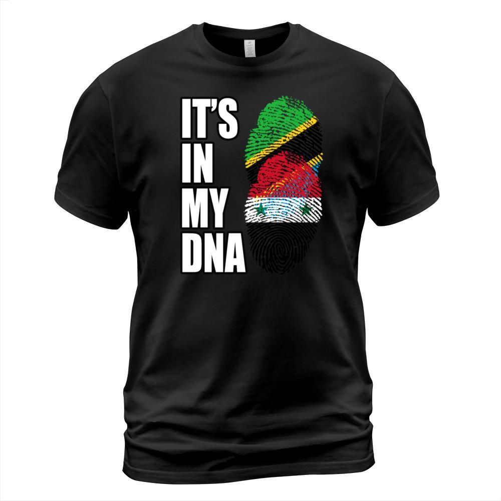 Tanzanian And Syrian Vintage Heritage DNA Flag T-Shirt Unisex