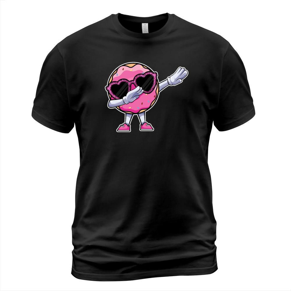 Dabbing Donut Wearing Glass - Funny Dab Doughnut T-Shirt Unisex
