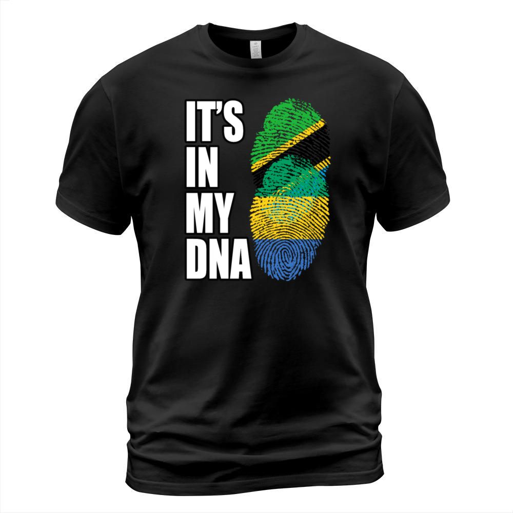 Tanzanian And Gabonese Vintage Heritage DNA Flag T-Shirt Unisex