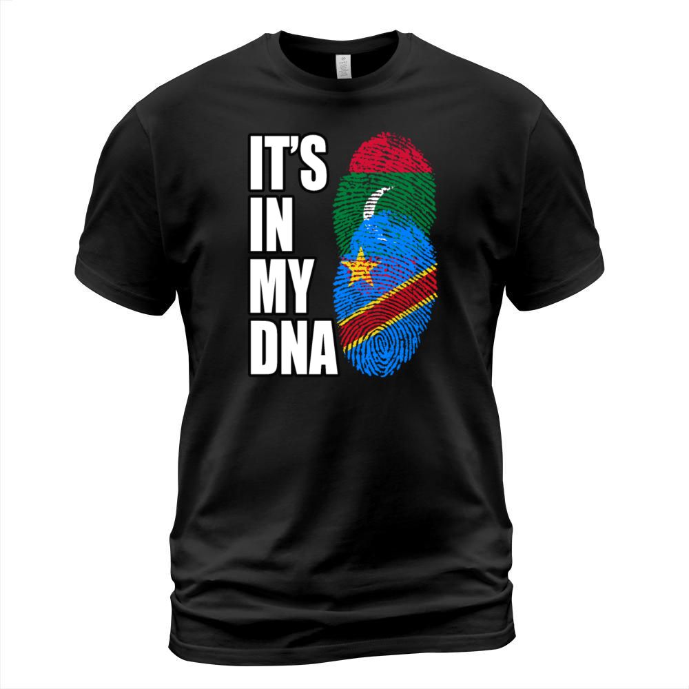 Maldivian And Congolese Mix Heritage DNA Flag T-Shirt Unisex