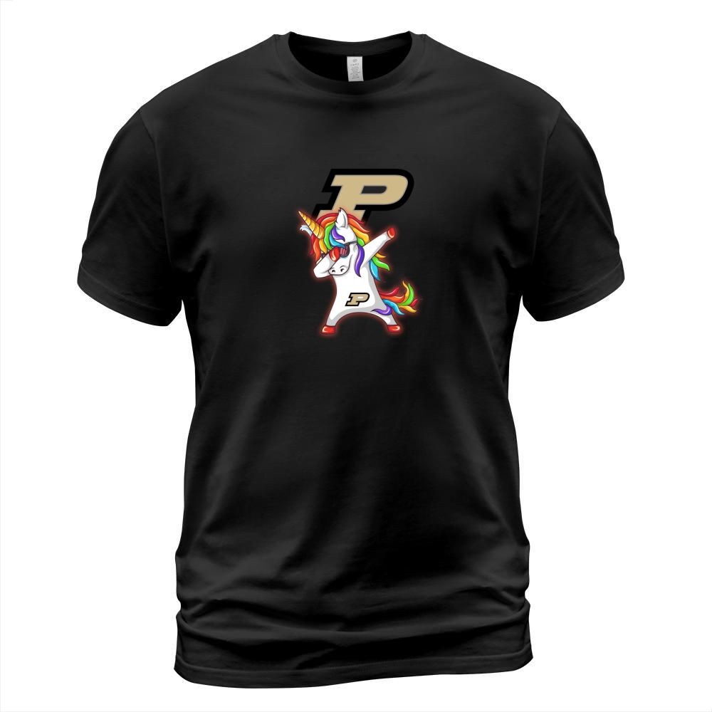 unicorn dabbing Purdue T-Shirt Unisex