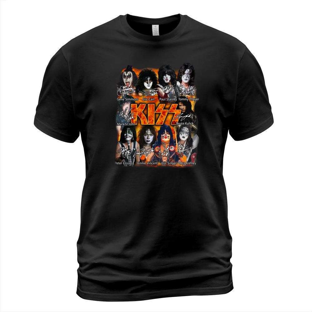 Kiss band Paul Stanley Eric Singer Tommy Thayer signatures shirt T-Shirt Unisex