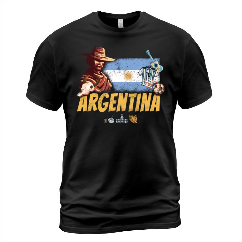 Argentina vintage gaucho with flag and soccer ball T-Shirt Unisex