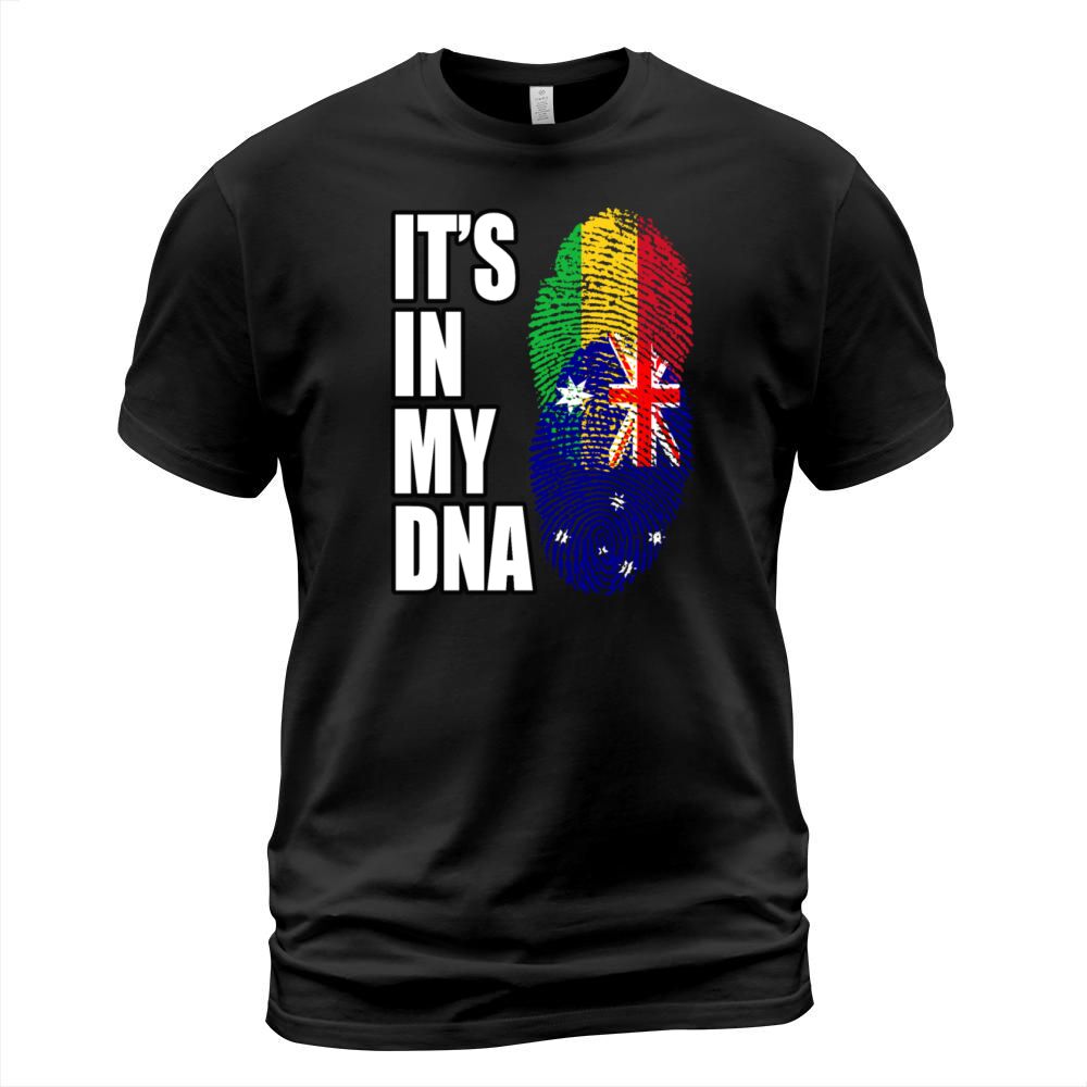 Malian And Australian Mix Heritage DNA Flag T-Shirt Unisex