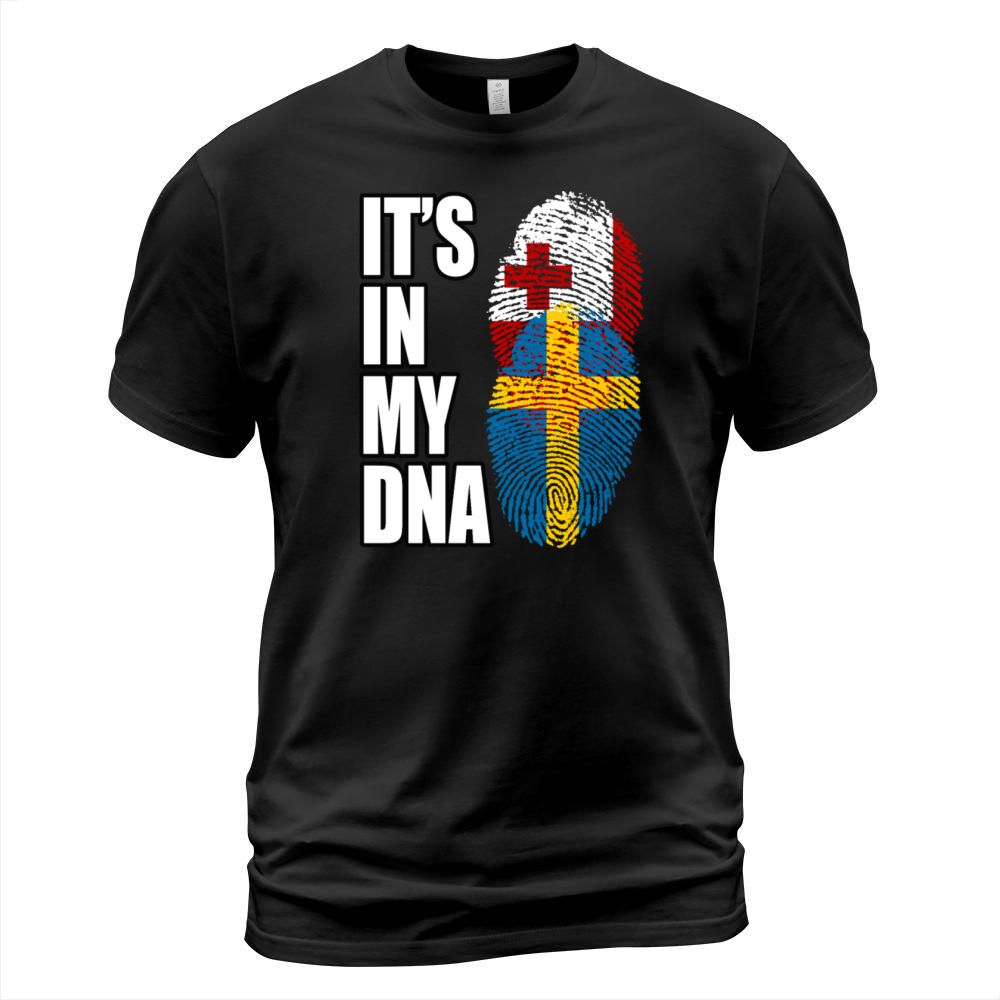 Tongan And Swedish Mix Heritage DNA Flag T-Shirt Unisex