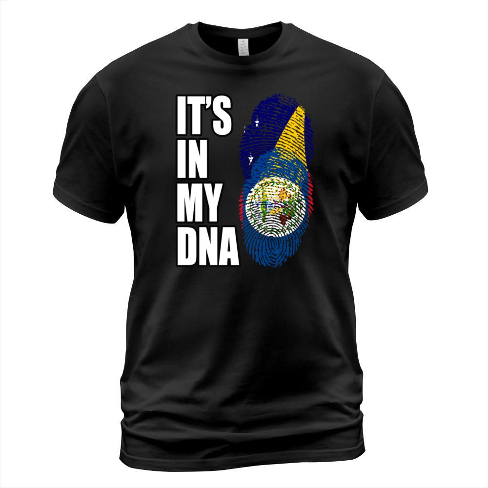 Tokelauan And Belizean Mix Heritage DNA Flag T-Shirt Unisex