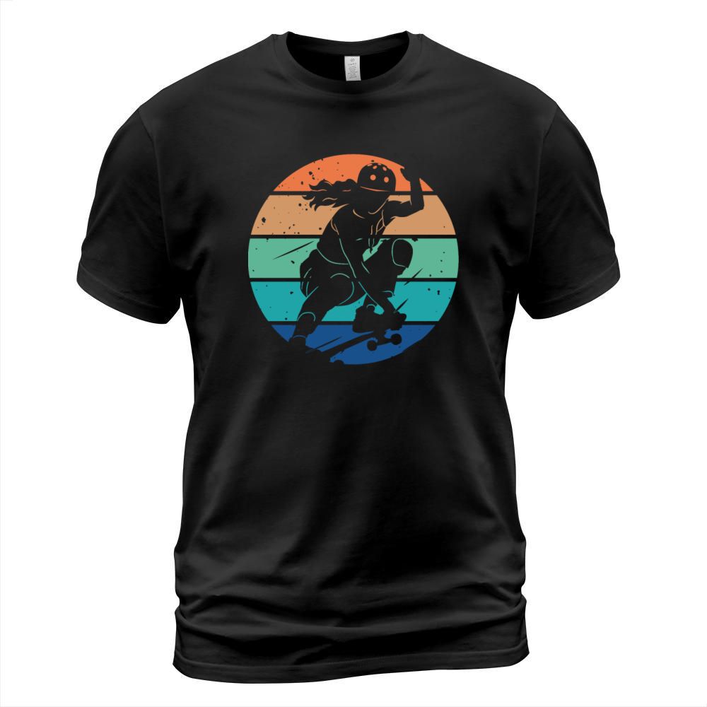 Retro Vintage Skateboard Girl Woman T-Shirt Unisex