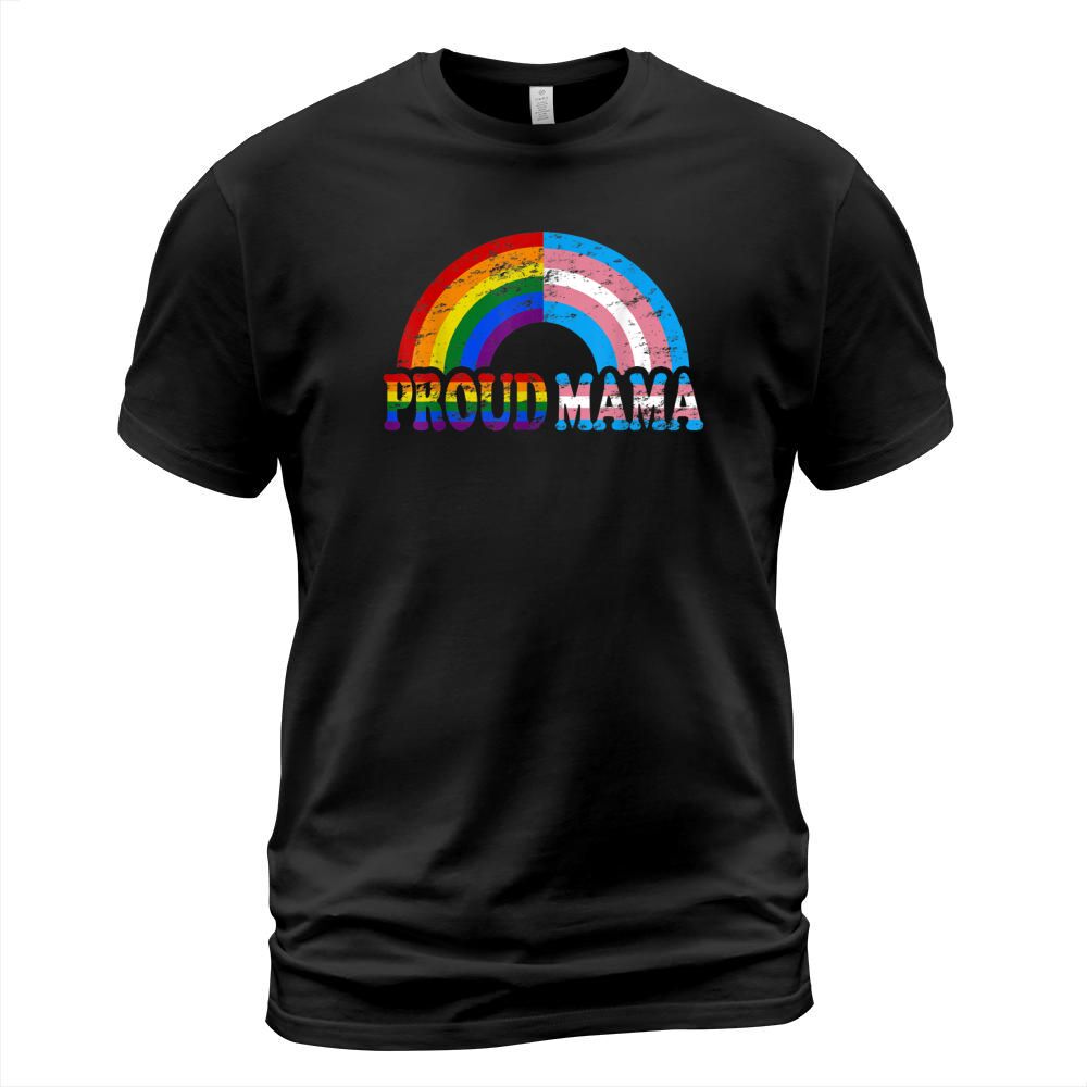Vintage proud mama flag Rainbow LGBT transgender pride month T-Shirt Unisex