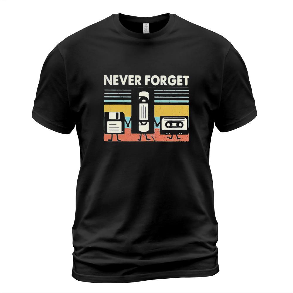 Never Forget Floppy Disk VHS Cassette Tape vintage shirt T-Shirt Unisex