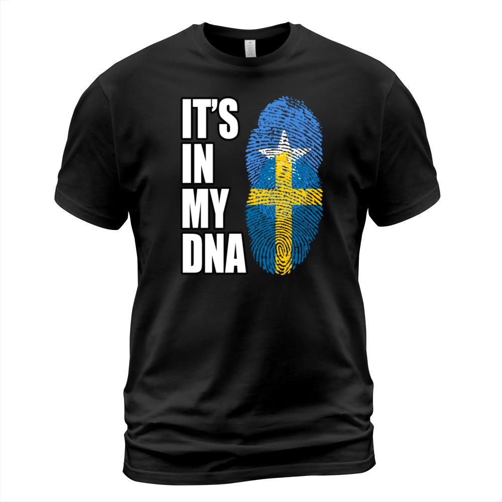 Somali And Swedish Vintage Heritage DNA Flag T-Shirt Unisex