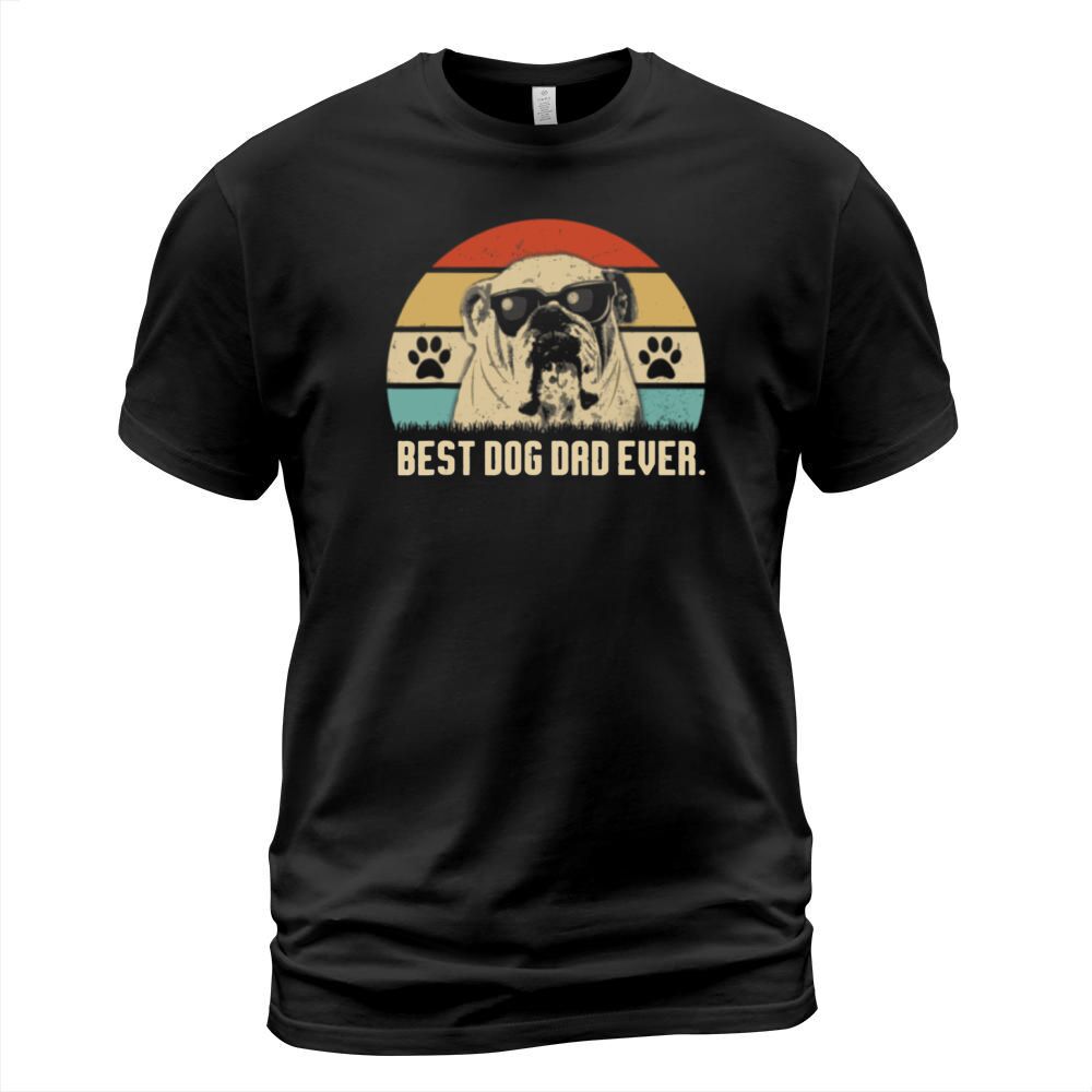Vintage Best English Bulldog Dad Ever Fathers Day Gift Shirt T-Shirt Unisex