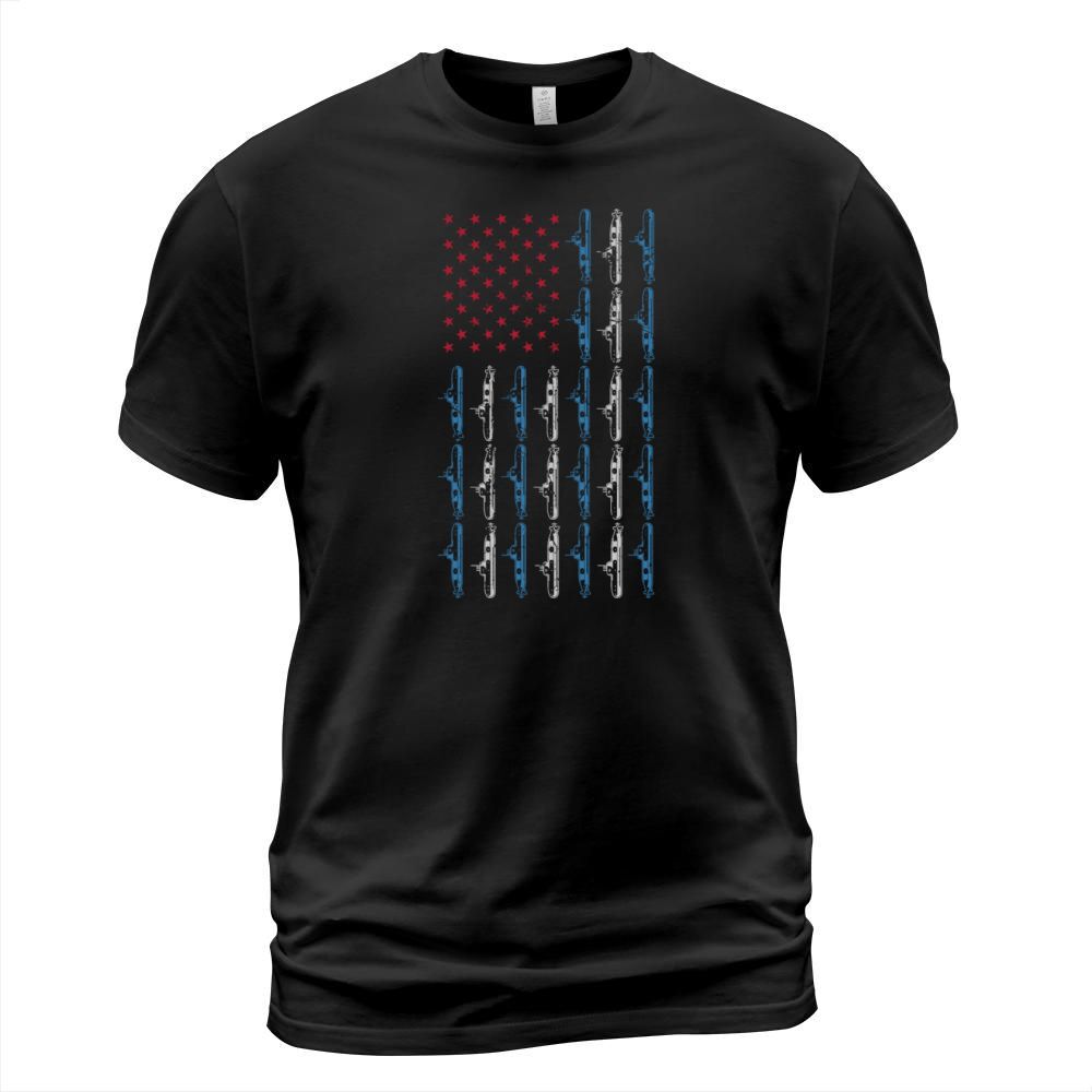 Submarine American Flag 4th of July Navy USA T-Shirt Unisex