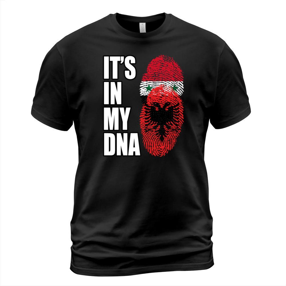 Syrian And Albanian Vintage Heritage DNA Flag T-Shirt Unisex