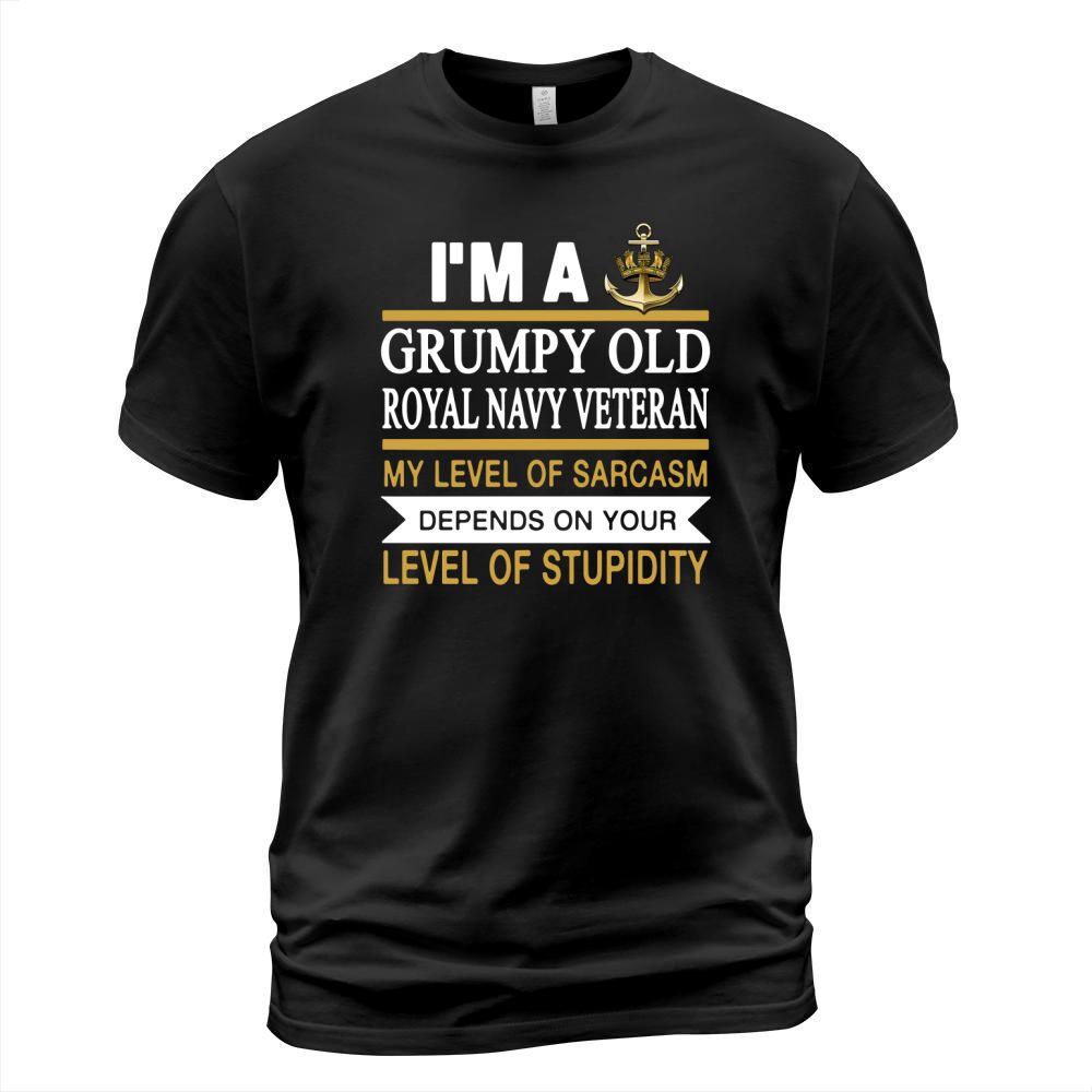 I m a grumpy old man royal navy veteran my level o - Mens Premium T-Shirt T-Shirt Unisex